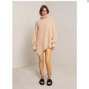 A.L.C. Rory Turtleneck Sweater Tan | Wool Cashmere Blend | Size M
